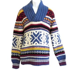 Zara Man Chunky Heavy Sweater Men’s Size XL Cowl Neck Fisherman's Acrylic Wool